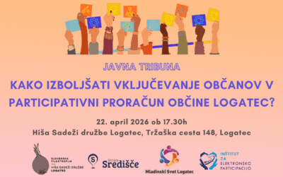 Javno tribuna Kako izboljšati vključevanje občanov v participativni proračun Občine Logatec?