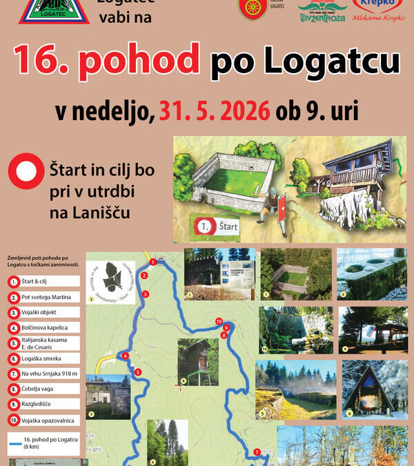 S Planinskim društvom Logatec na 16. pohod po Logatcu!