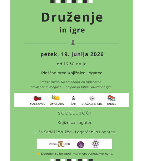 Sproščeno druženje pred Knjižnico Logatec za vse generacije