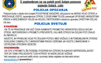 Naj bodo šolske poti varne!